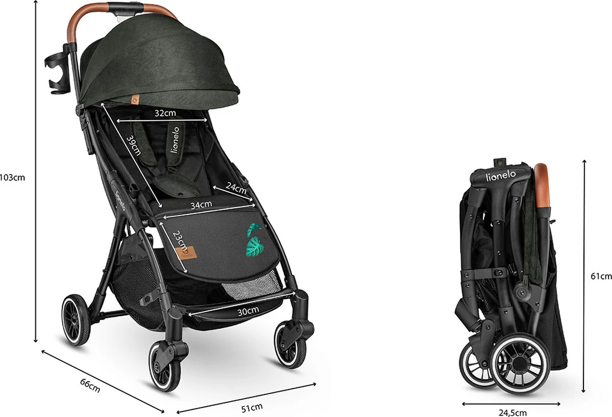Lionelo Buggy Julie One - Kinderwagen Premium - Automatisch Opvouwen - Wandelwagen Tot 22 Kg - Comfortabele Zitje 10 Lionelo Buggy Julie One - Kinderwagen Premium - Automatisch Opvouwen - Wandelwagen Tot 22 Kg - Comfortabele Zitje - Image 10