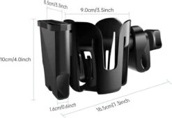 BOTC 2 In 1 Bekerhouders & Telefoonhouder - Cup Organizer Voor Kinderwagen, Fiets, Rolstoel, Walker - Zwart -Maxi-Cosi Winkel 1200x828