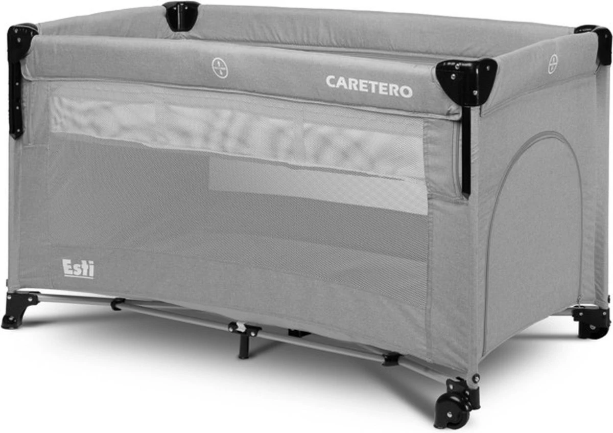 Caretero - Reisbedje Met Nachtkastje Esti Grijs 1 Caretero - Reisbedje Met Nachtkastje Esti Grijs