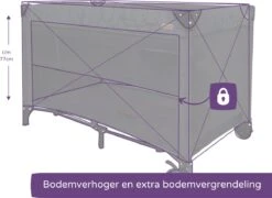 Prénatal Luxe Campingbedje Met Bodemverhoger - Inklapbaar Baby Campingbed - Reisbedje Met Wieltjes - Inclusief Bodemmatras - 120 X 60 Cm - Zwart -Maxi-Cosi Winkel 1200x873