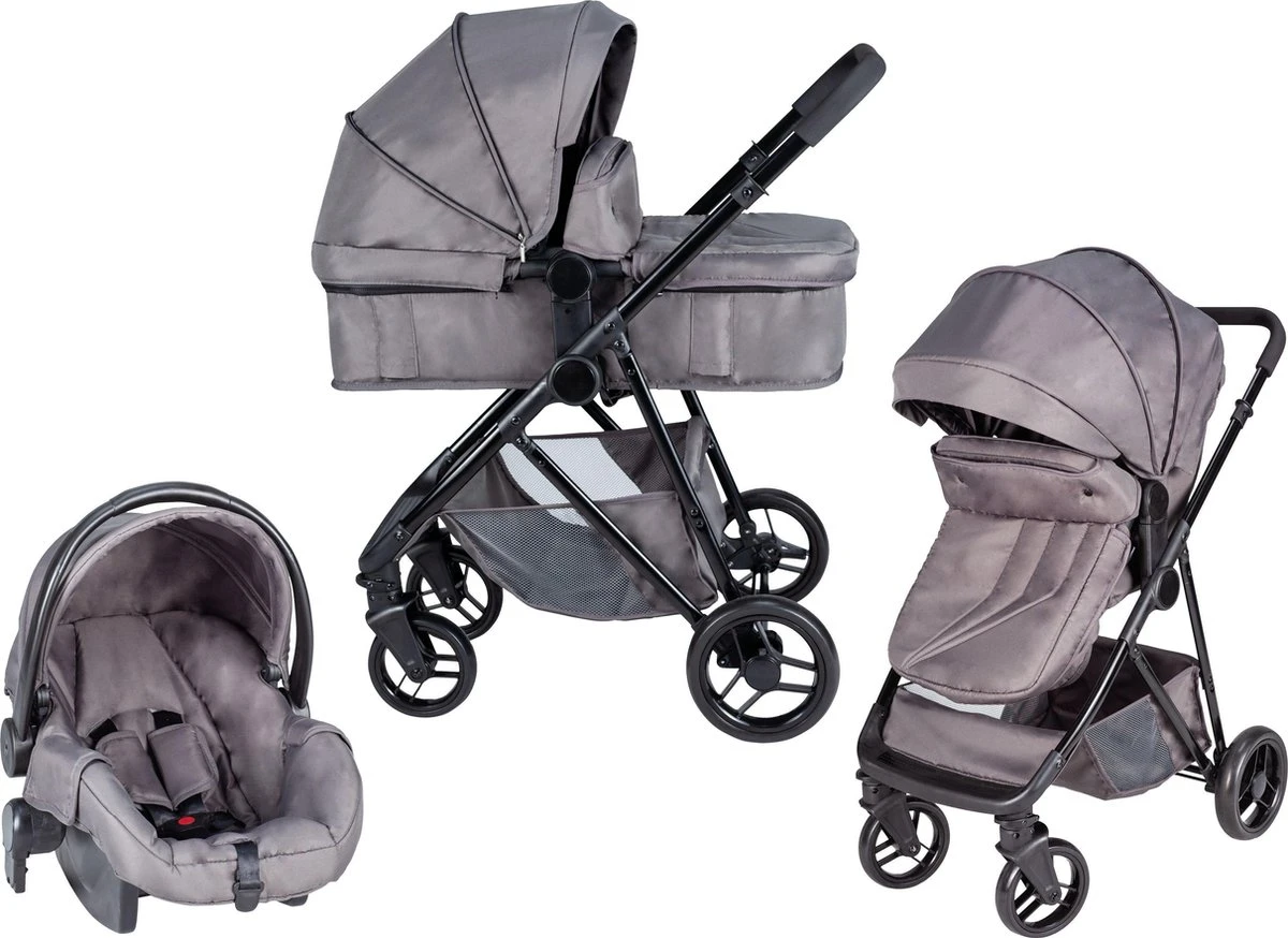 Bebies First Combi 3 In 1 Kinderwagen Optima- Grijs - Inc. Reiswieg, Zitting & Autostoel 14 Bebies First Combi 3 In 1 Kinderwagen Optima- Grijs - Inc. Reiswieg, Zitting & Autostoel - Image 14