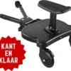 Merkloos Kinderwagen/Buggy Meerijdplankje - Kant & Klaar - In Elkaar Gezet - Universeel – Met Zitje – Verstelbaar – Zwart