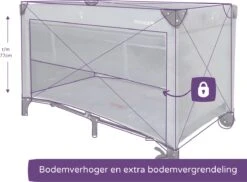 Prénatal Luxe Campingbedje Met Bodemverhoger - Inklapbaar Baby Campingbed - Reisbedje Met Wieltjes En Kruipluik - Inclusief Bodemmatras - 120 X 60 Cm - Grijs -Maxi-Cosi Winkel 1200x882 2