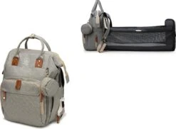 Humpy Dumpy Stijlvolle Luiertas Rugzak (Zwart) Met Uitschuifbaar Verschoon/ Slaap Bedje. Incl. Verschoon Matje, USB Poort & Buggy Straps -Maxi-Cosi Winkel 1200x883 3