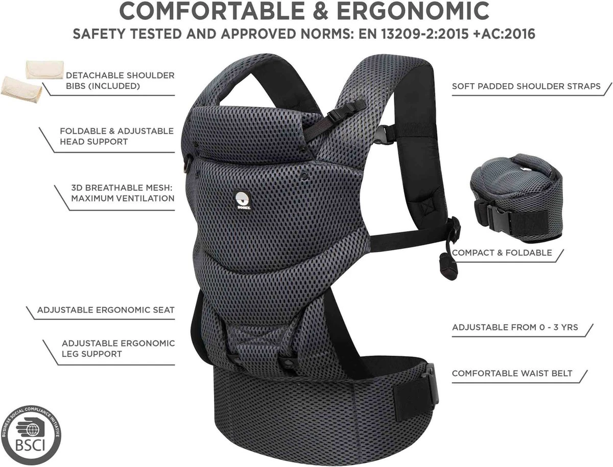 Dooky Ergonomische Draagzak Urban Comfort Grey Sapphire 11 Dooky Ergonomische Draagzak Urban Comfort Grey Sapphire - Image 11