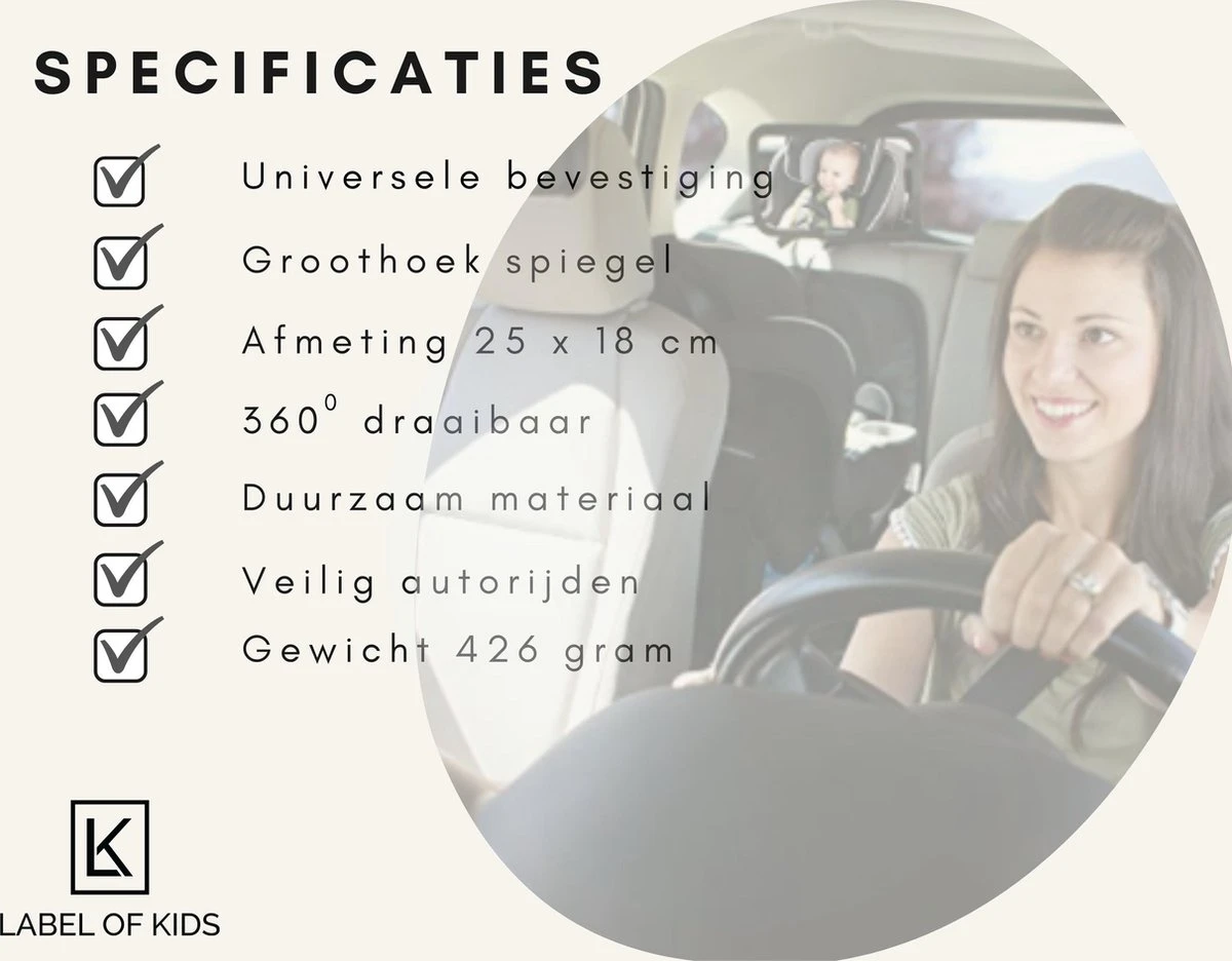 Autospiegel Baby Achterbank - Universele Baby Auto Spiegel 7 Autospiegel Baby Achterbank - Universele Baby Auto Spiegel - Afbeelding 7