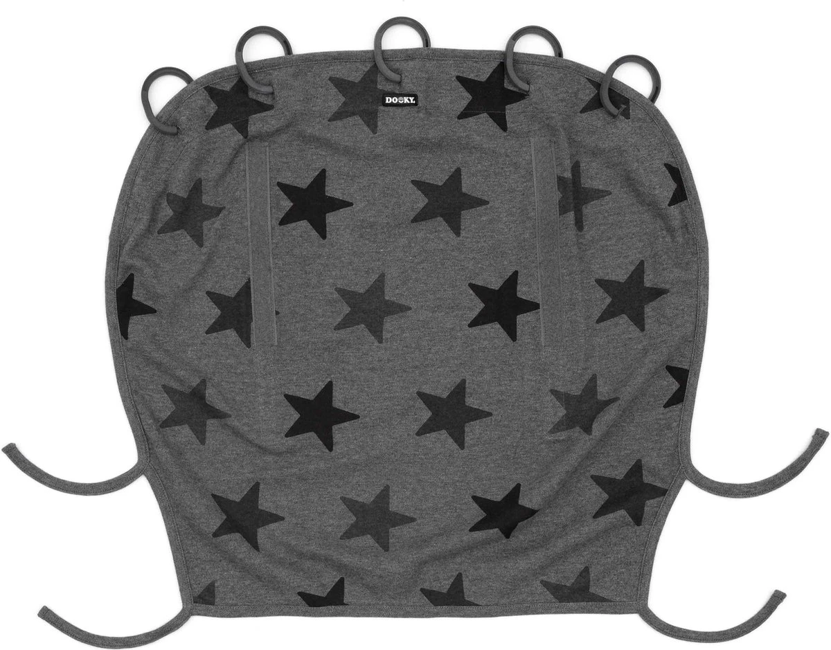 Dooky Universal Cover Zonnescherm Kinderwagen - Grey Stars 1 Dooky Universal Cover Zonnescherm Kinderwagen - Grey Stars