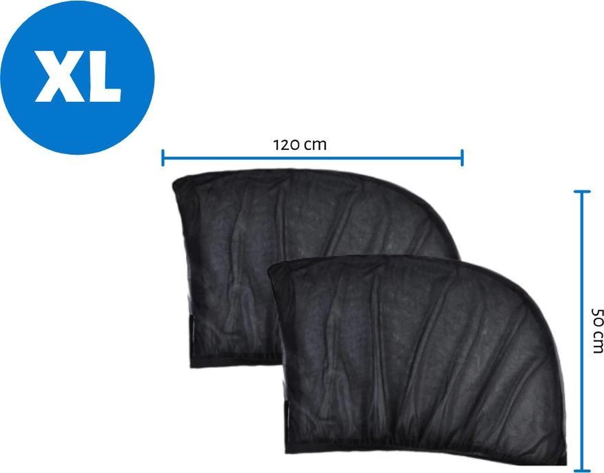 Merkloos Zonnescherm - Auto Achterruit - Raamscherm - 2 Stuks - Doorschijnend - Zwart 2 Merkloos Zonnescherm - Auto Achterruit - Raamscherm - 2 Stuks - Doorschijnend - Zwart - Image 2