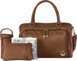 Grote Luiertas Double Zip Satchel Chestnut Redwood - Kunstleer - 42 Cm Breed -Maxi-Cosi Winkel 1200x949 2