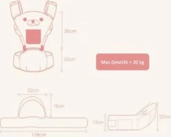 Baby Draagzak - Buik/Rug Babydrager Met Zacht Zitje (0-36 Maanden) - Bruine Beer -Maxi-Cosi Winkel 1200x961 7