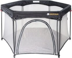 Deryan Draagbare Kinderbox - Zwart - Vaste Matrasbodem - Reisbox - Campingbedje