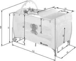 Tectake - Reisbedje Babybed Campingbed Dodo - 132x75x104cm Incl. Aankleedkussen En Draagtas - Bruin - 402203 -Maxi-Cosi Winkel 1200x972 4