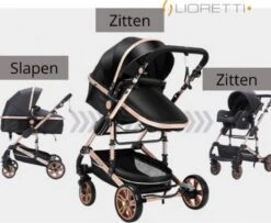 Merkloos Lioretti® Luxe Baby Buggy 3 In 1 | Baby Wagen | Kinderwagen Met Stoel En Wieg | Inklapbaar | Hoge Kwaliteit | Combi | Zwart -Maxi-Cosi Winkel 1200x984 1