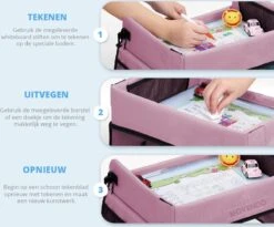 ‘’MOVENDO’’ Reistafel Voor Auto Kinderen – Autotafel – Speeltafel Auto – Travel Tray – Tekentafel – Opvouwbaar Met Tablethouder - Roze -Maxi-Cosi Winkel 1200x995 1