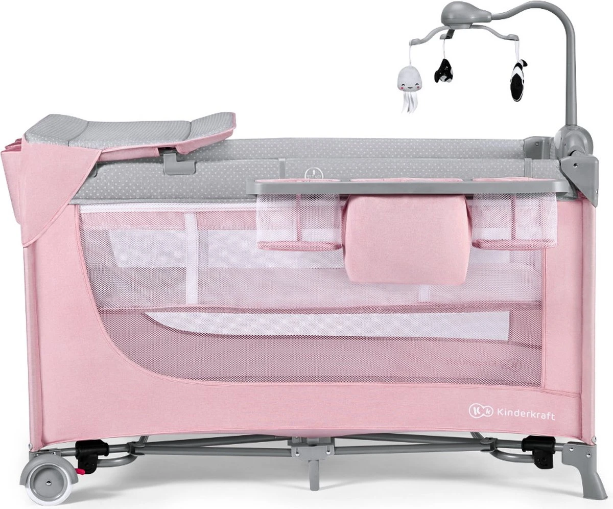 Kinderkraft Campingbed - Leody Met Accessoires - Roze 2 Kinderkraft Campingbed - Leody Met Accessoires - Roze - Image 2
