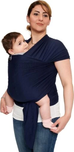 Baby Garden Draagdoek Donkerblauw - Ergonomisch - Original - Gratis Slabbetje -Maxi-Cosi Winkel 588x1200
