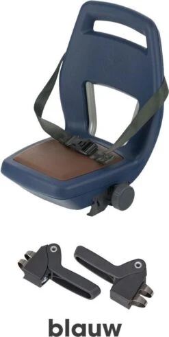 Qibbel 6+ Junior Fietsstoeltje Achter - Blauw Met Bruin Kussentje -Maxi-Cosi Winkel 604x1200