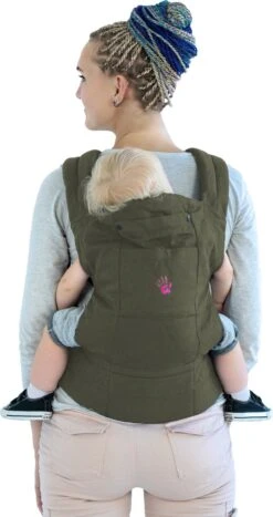 Praktische Draagzak Baby - Kakigroen - Babydrager - Buikdrager En Rugdrager - Opbergtas Inbegrepen -Maxi-Cosi Winkel 635x1200