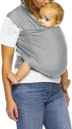 Ergonomische Rekbare Baby Draagdoek Van Katoen Om Te Knopen -Licht Grijs - Babywrap - Draagdoeken - Babydrager - Buikdrager – Rugdrager – Heupdrager - Baby Sling – Baby Carrier – Draagzak - Baby Wrap Sling - Draagdoek – Handleiding - Gratis Slabbetje -Maxi-Cosi Winkel 672x1200 4