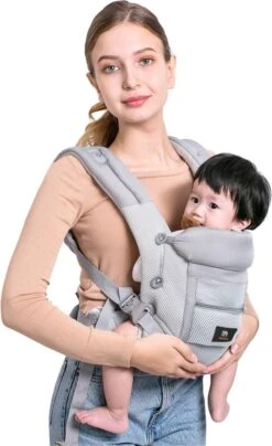 Deryan Meinkind Draagzak - Buikdrager 4-in-1 Antraciet/Grijs