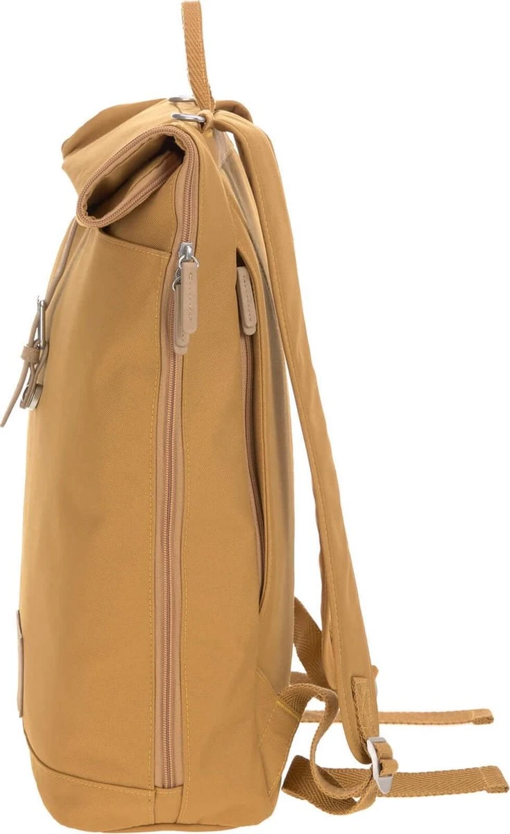 LÄSSIG Luiertas Rolltop Backpack Rugzak Incl Verschoningsmatje - Curry 2 LÄSSIG Luiertas Rolltop Backpack Rugzak Incl Verschoningsmatje - Curry - Image 2