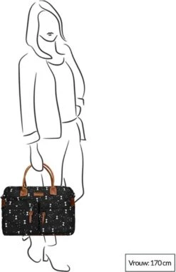 Kidzroom Black And White Luiertas - Zwart - Ophanglussen Kinderwagen - Verschoonmatje - Verstelbare Schouderband -Maxi-Cosi Winkel 775x1200 2