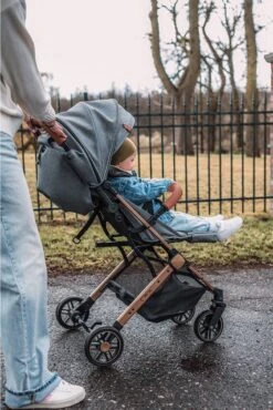 MoMi Wandelwagen - Compacte Lichtgewicht Buggy - Estelle - Gray-Gold (geschikt Van 6mnd - 15kg) -Maxi-Cosi Winkel 801x1200 3