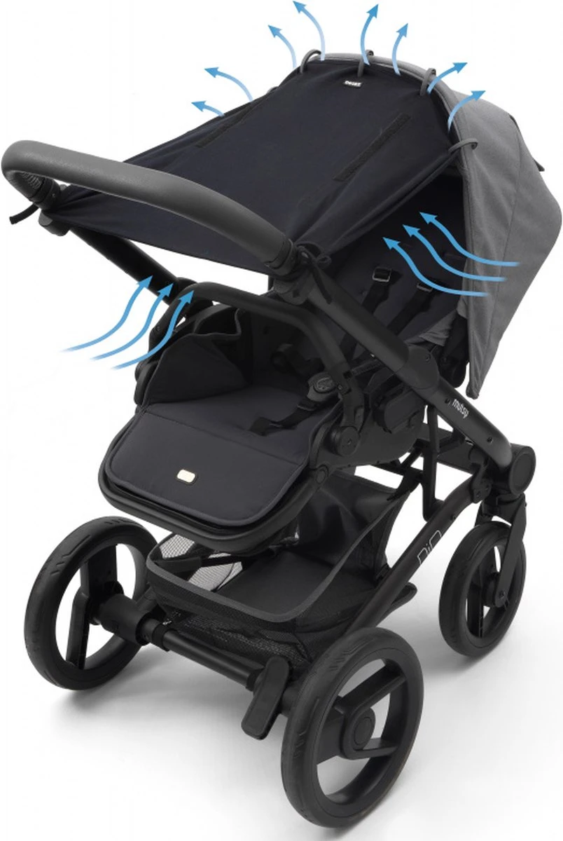 Dooky Universal Cover Zonnescherm Kinderwagen - Uni Zwart 7 Dooky Universal Cover Zonnescherm Kinderwagen - Uni Zwart - Afbeelding 7