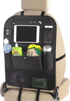 TIKKENS® Auto Organizer Met USB Oplaadpunten Stoel - Tablet Houder - Zwart - - Universeel - Autostoel Beschermer Voor Baby En Kinderen -Maxi-Cosi Winkel 832x1200