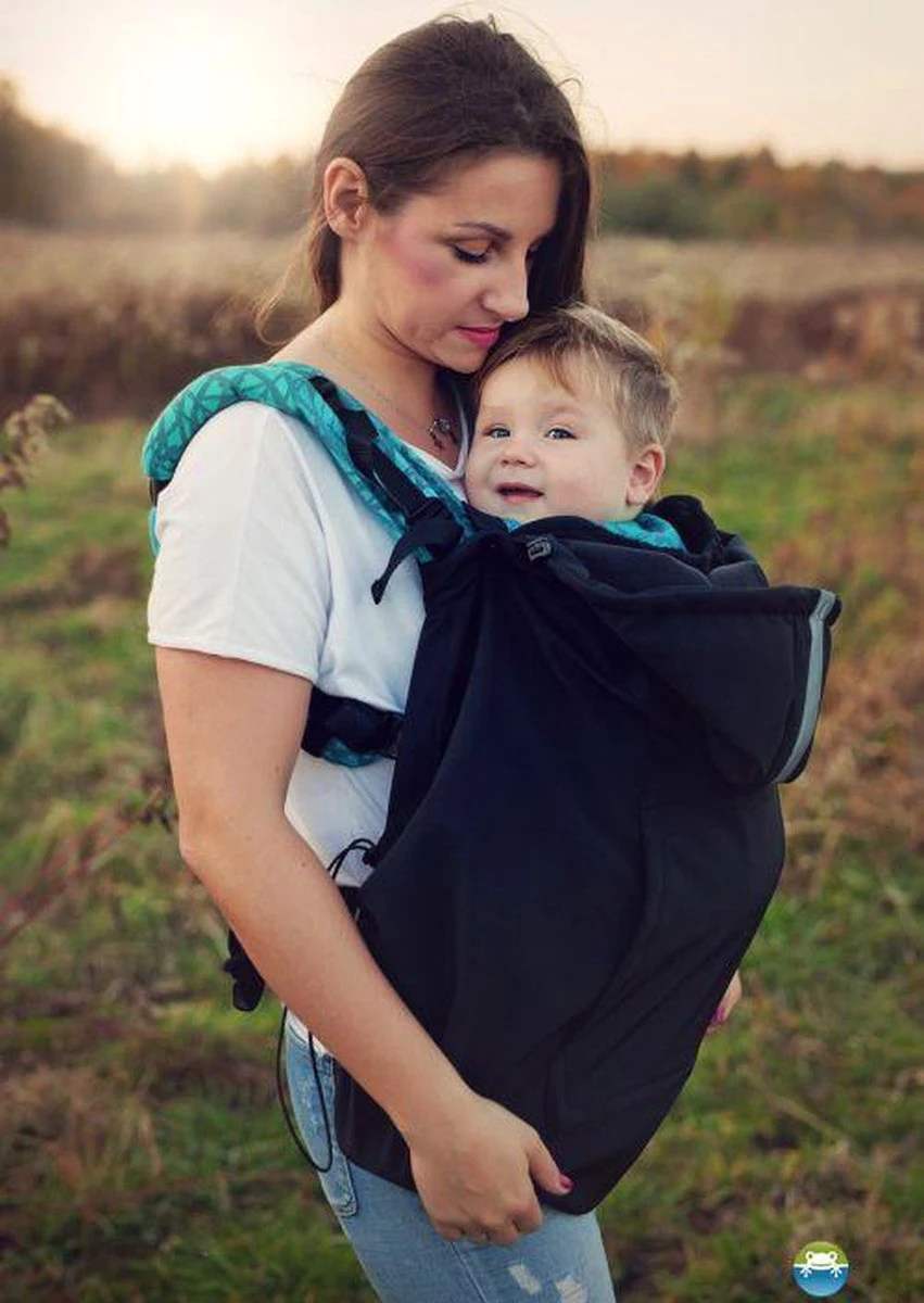 Little Frog Softshell Draag Cover Zwart - Accessoire Draagzak Of Draagdoek 2 Little Frog Softshell Draag Cover Zwart - Accessoire Draagzak Of Draagdoek - Image 2