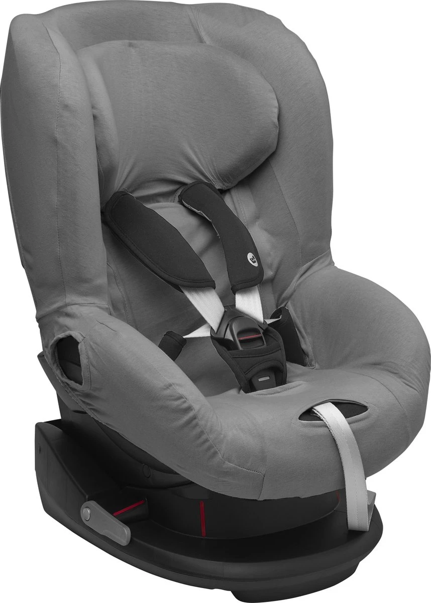 Meyco - Autostoelhoes Basic Jersey - Grijs - Groep 1 Met Hoofdsteun 1 Meyco - Autostoelhoes Basic Jersey - Grijs - Groep 1 Met Hoofdsteun