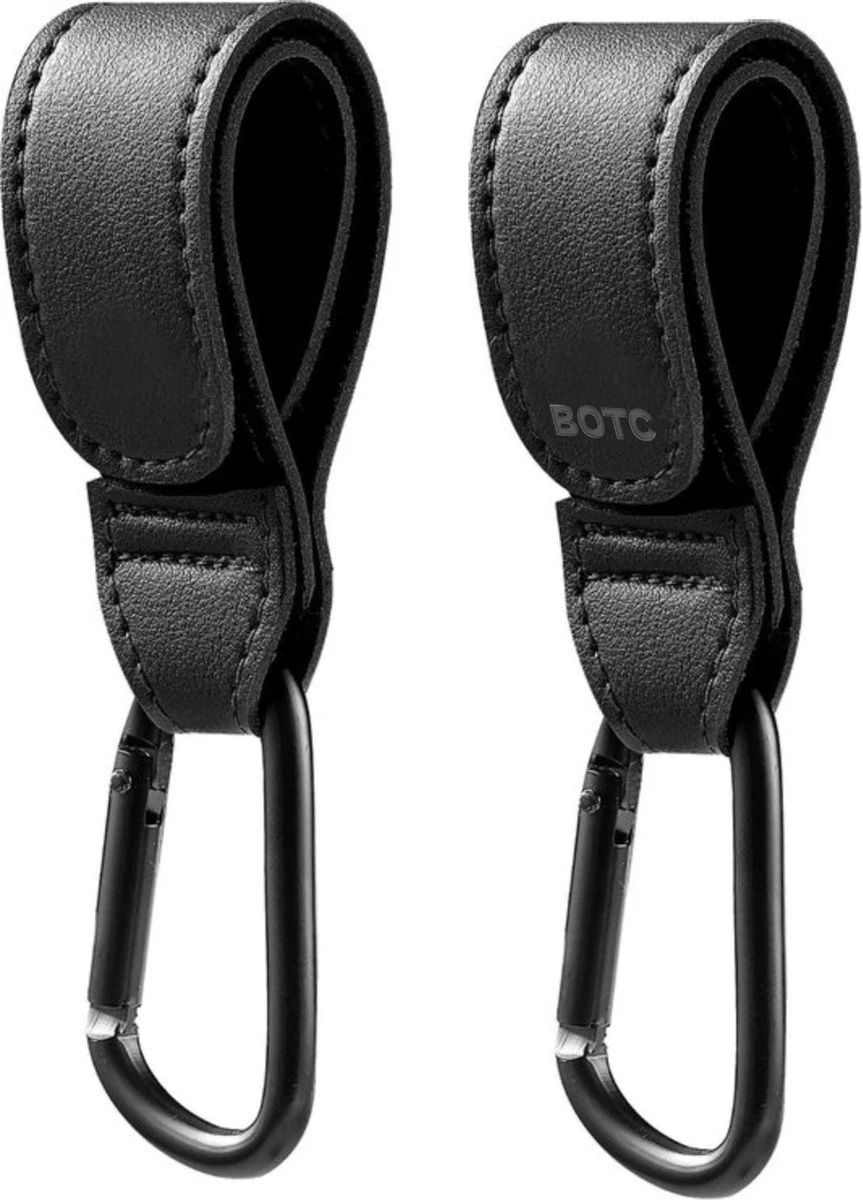 BOTC Kinderwagen Tassenhaakjes - Leer - Haakjes Voor Tassen - Set Van 2 - Leather - Extra Stevig - Buggy Haakjes - Zwart 1 BOTC Kinderwagen Tassenhaakjes - Leer - Haakjes Voor Tassen - Set Van 2 - Leather - Extra Stevig - Buggy Haakjes - Zwart