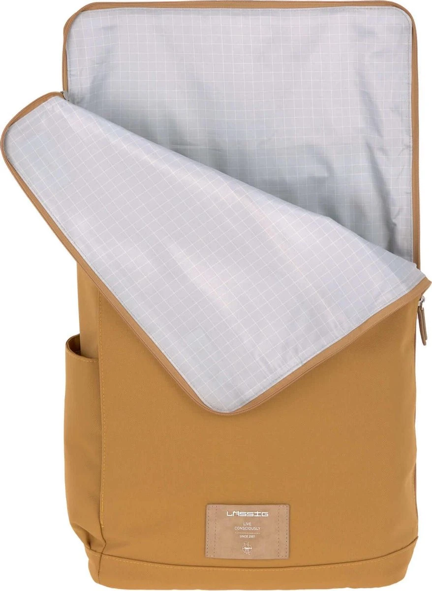 LÄSSIG Luiertas Rolltop Backpack Rugzak Incl Verschoningsmatje - Curry 3 LÄSSIG Luiertas Rolltop Backpack Rugzak Incl Verschoningsmatje - Curry - Image 3