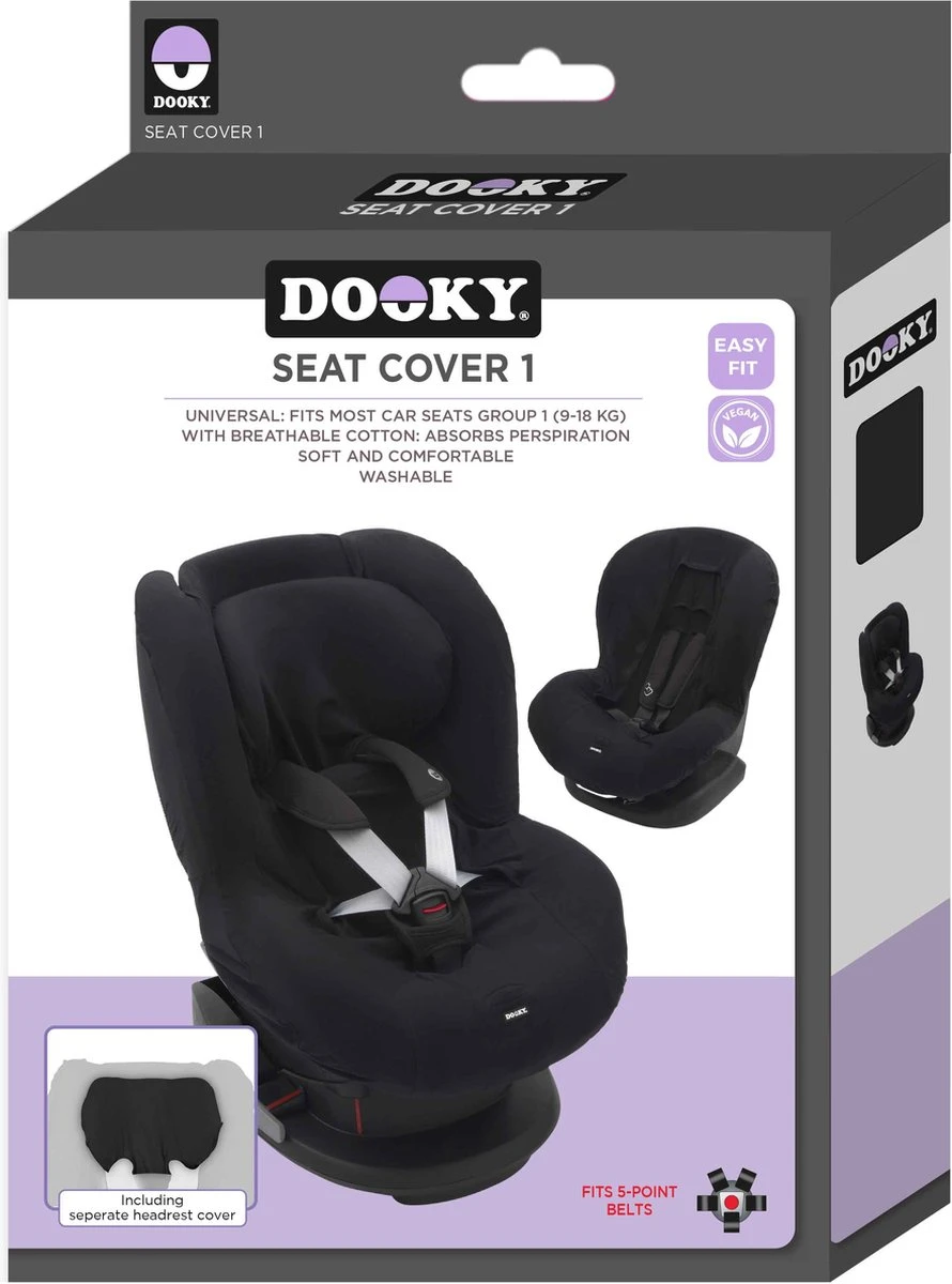 Dooky Seat Cover Groep 1 Autostoel Hoes Black Uni 4 Dooky Seat Cover Groep 1 Autostoel Hoes Black Uni - Image 4