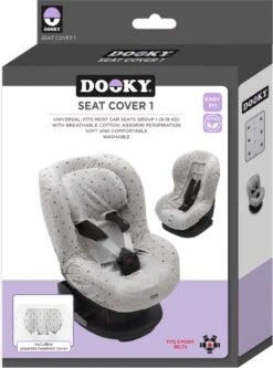 Dooky Seat Cover Groep 1 Autostoel Hoes Light Grey Crowns -Maxi-Cosi Winkel 890x1200 3