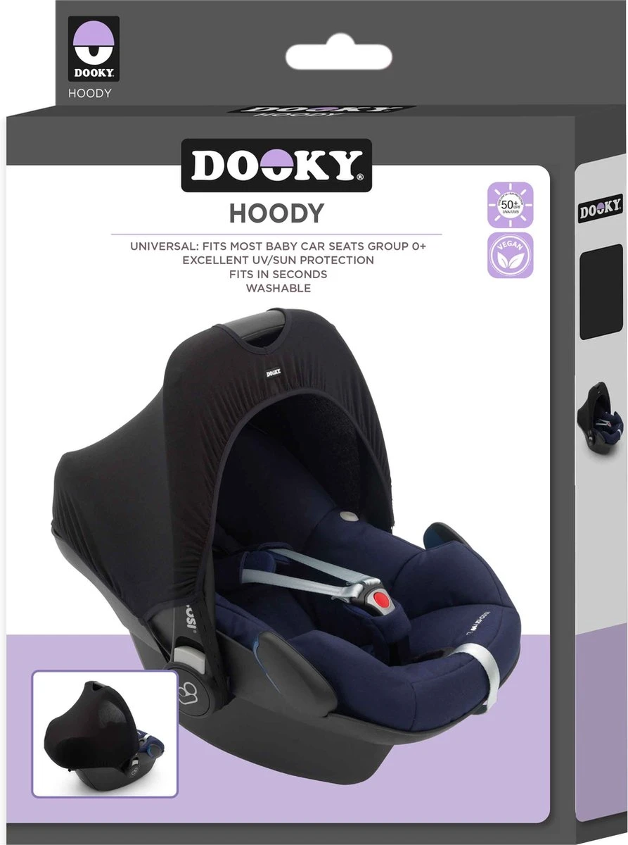 Dooky Hoody Autostoel Zonnekap - UV Werend - Black 5 Dooky Hoody Autostoel Zonnekap - UV Werend - Black - Image 5