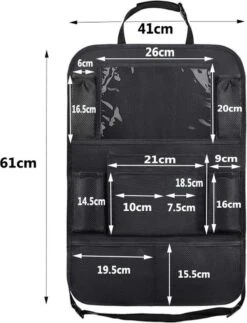 Merkloos Autostoel Organizer + Opvouwbare Mini Prullenbak Bundel - Musthave Voor Uw Autovakantie! - IPad/Tablet Houder - Opvouwbaar - Inklapbaar - Rugleuning - Auto Opbergsysteem - Kinderen - Waterafstotend - Prullenmand - Licht - Opberg - Universeel - Handig -Maxi-Cosi Winkel 917x1200