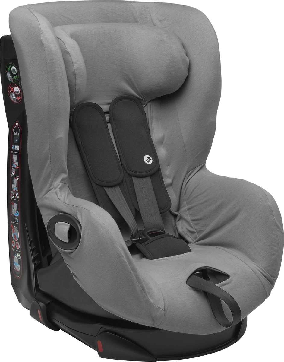 Meyco - Autostoelhoes Basic Jersey - Grijs - Groep 1 Met Hoofdsteun 2 Meyco - Autostoelhoes Basic Jersey - Grijs - Groep 1 Met Hoofdsteun - Image 2