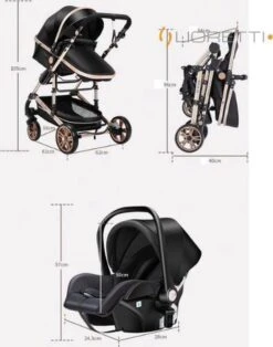 Merkloos Lioretti® Luxe Baby Buggy 3 In 1 | Baby Wagen | Kinderwagen Met Stoel En Wieg | Inklapbaar | Hoge Kwaliteit | Combi | Zwart -Maxi-Cosi Winkel 943x1200 3