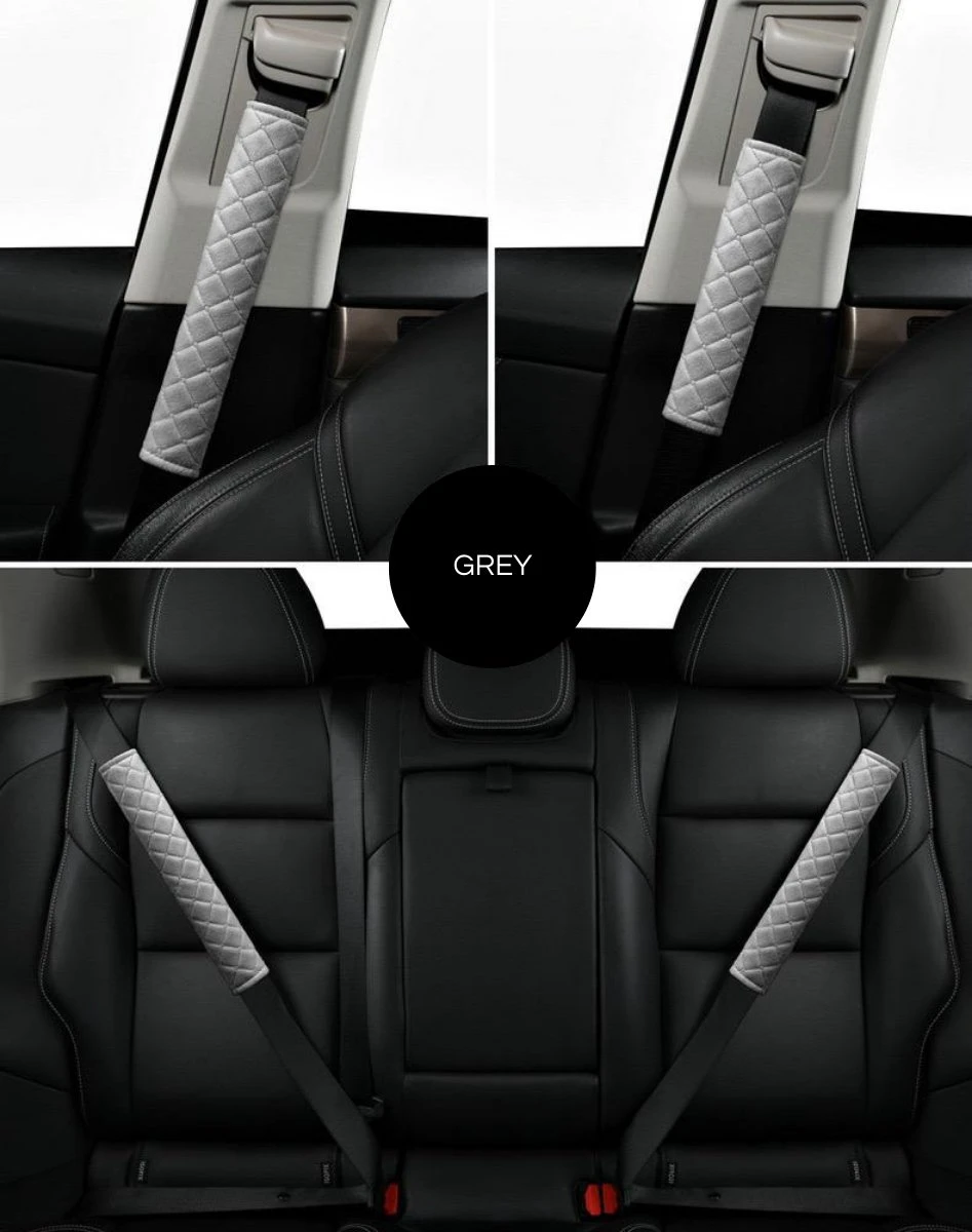 Hazlö Luxe Gordelhoezen - Checkered - Auto Gordel Beschermer - Schouderhoezen - Gordelkussen - Gordelhoes - 2 Stuks - Grijs 3 Hazlö Luxe Gordelhoezen - Checkered - Auto Gordel Beschermer - Schouderhoezen - Gordelkussen - Gordelhoes - 2 Stuks - Grijs - Image 3