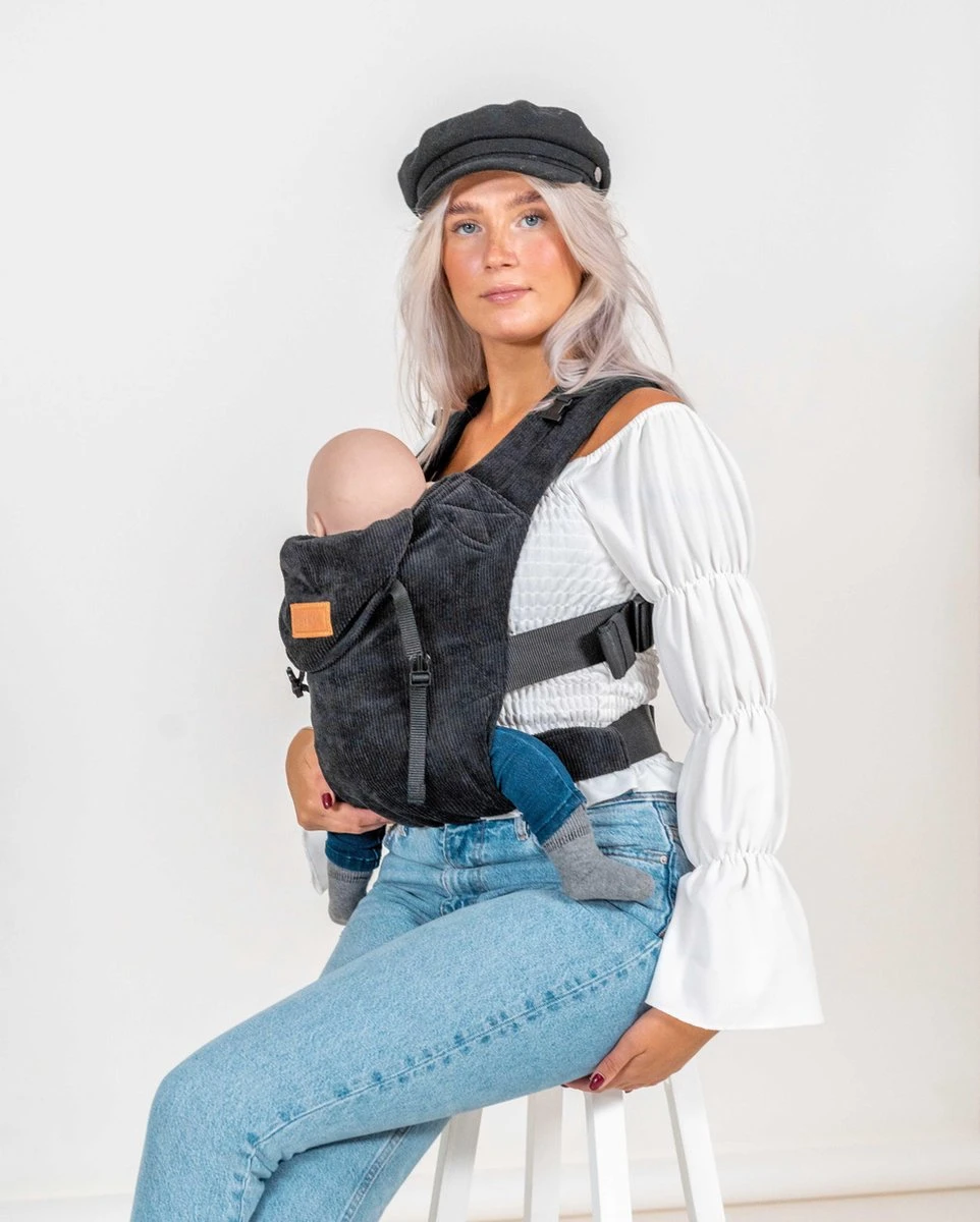 ByKay - Draagzak - Click Carrier Classic - Ribbed Velvet Smoky Black 2 ByKay - Draagzak - Click Carrier Classic - Ribbed Velvet Smoky Black - Image 2