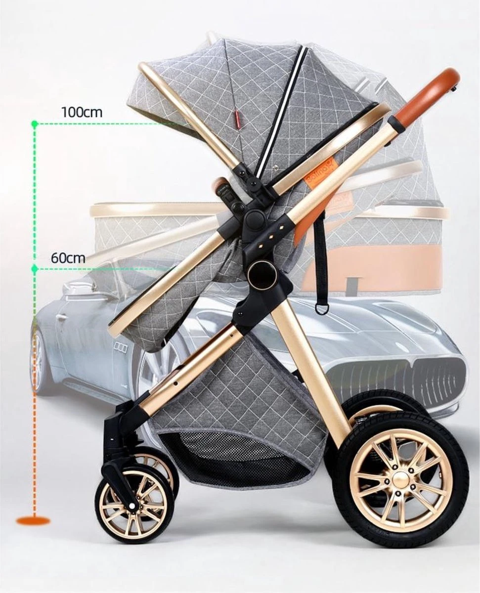 Merkloos Kinderwagen 3-in-1 – Luxe Kinderwagen - Buggy – Wandelwagen - Multifunctioneel – Opklapbaar – Incl. Autostoel – Zwart 3 Merkloos Kinderwagen 3-in-1 – Luxe Kinderwagen - Buggy – Wandelwagen - Multifunctioneel – Opklapbaar – Incl. Autostoel – Zwart - Image 3