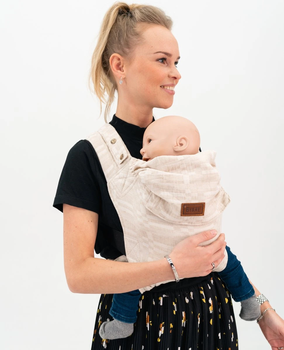 ByKay - Draagzak - Click Carrier Classic - Sand Blocks Summer - Organic Linnen/Cotton 7 ByKay - Draagzak - Click Carrier Classic - Sand Blocks Summer - Organic Linnen/Cotton - Image 7