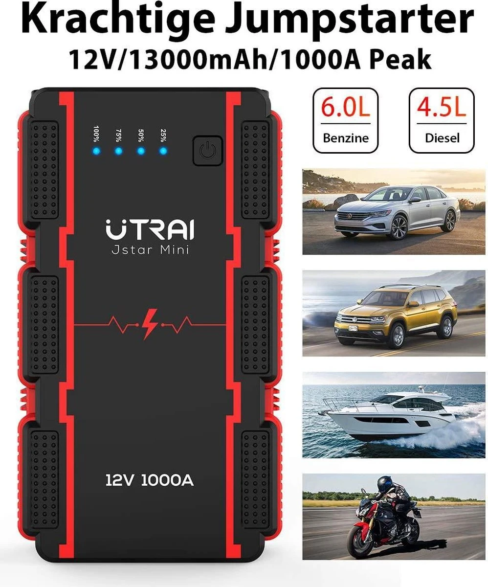 UTRAI - Jump Starter Auto - Batterij 13000mAh - 1000A - Smart-Clip Power Bank Met Batterij Detectie Voor 12V - Auto Booster Jumpstarter Mini 2 UTRAI - Jump Starter Auto - Batterij 13000mAh - 1000A - Smart-Clip Power Bank Met Batterij Detectie Voor 12V - Auto Booster Jumpstarter Mini - Image 2